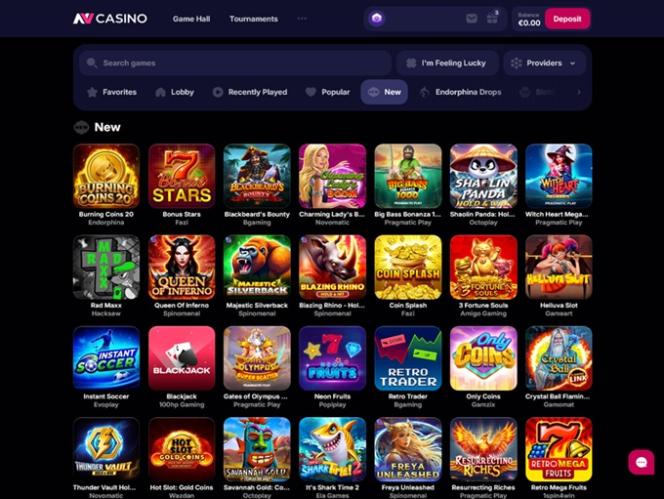 Nieuwe games bij NV Casino